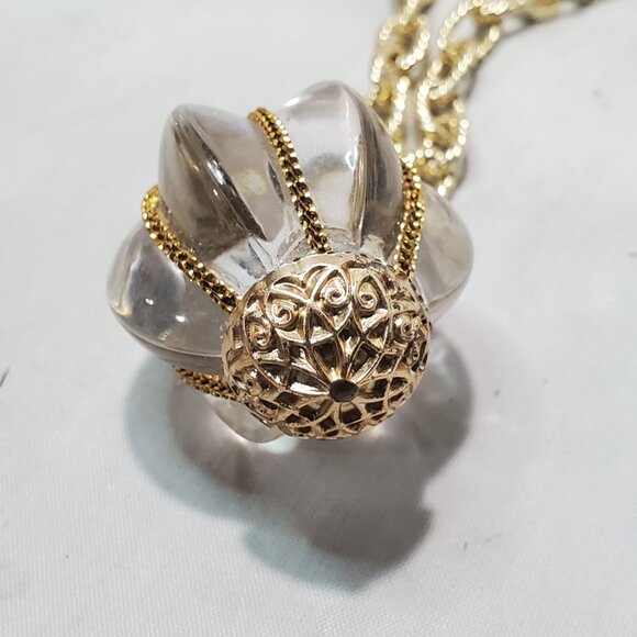 Banana Republic Gold-Tone Link Necklace with Crystal Pendant - Picture 8 of 8